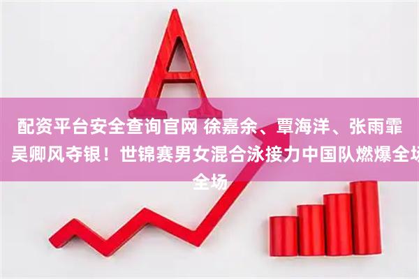 配资平台安全查询官网 徐嘉余、覃海洋、张雨霏、吴卿风夺银!世锦赛男女混合泳接力中国队燃爆全场